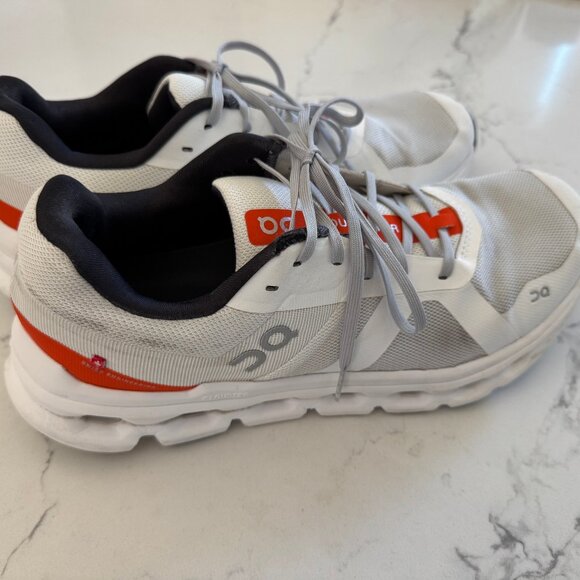 On Running Men's Athletic Shoes in White and Red - Picture 4 of 7